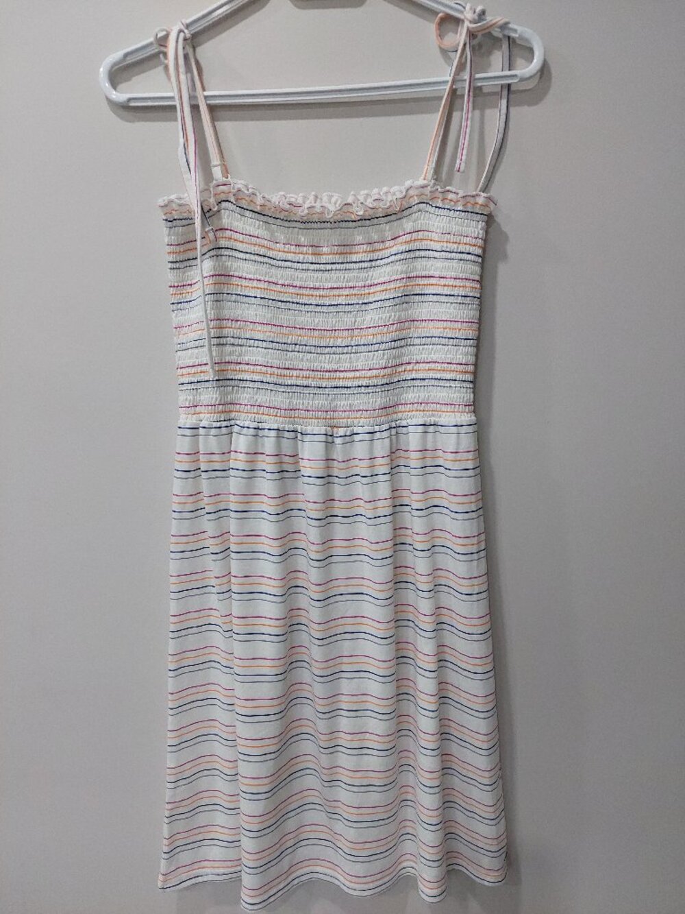 Ripzone  Teen Girl's Size M Canisbay Smocked Dress - Rainbow Stripe